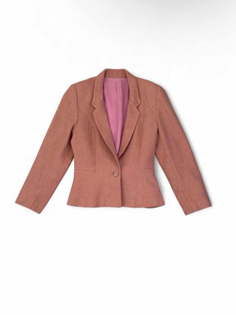 Women's Single-Button Tailored Blazer Jacket - Dusty Rose